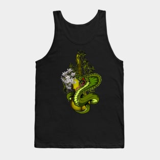 Wonderful violin with awesome snake and flowers Tank Top